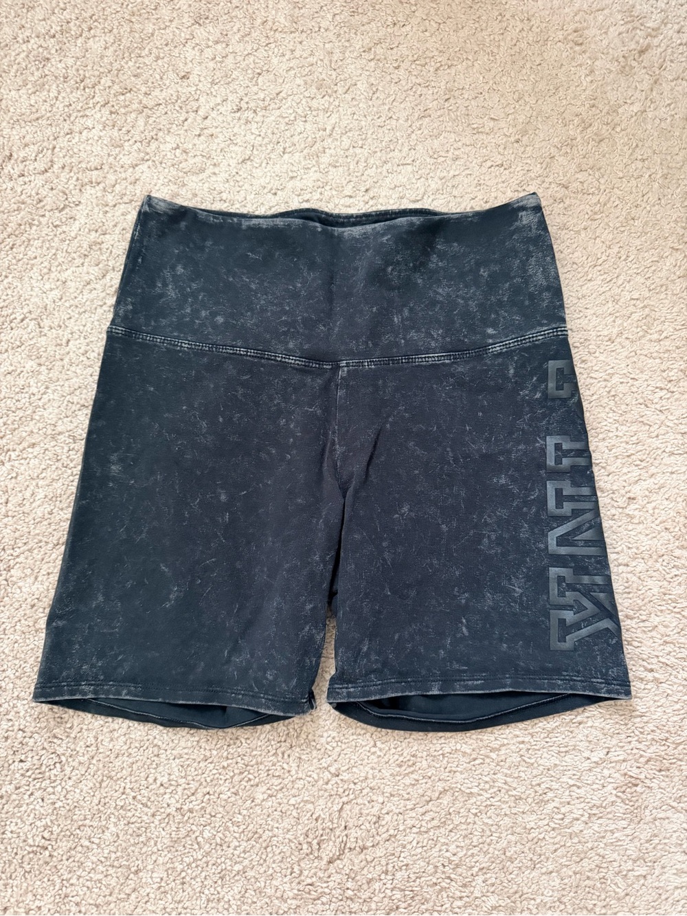 Victorias Secret PINK Black Mineral-Wash High-Rise Women’s Bike Shorts